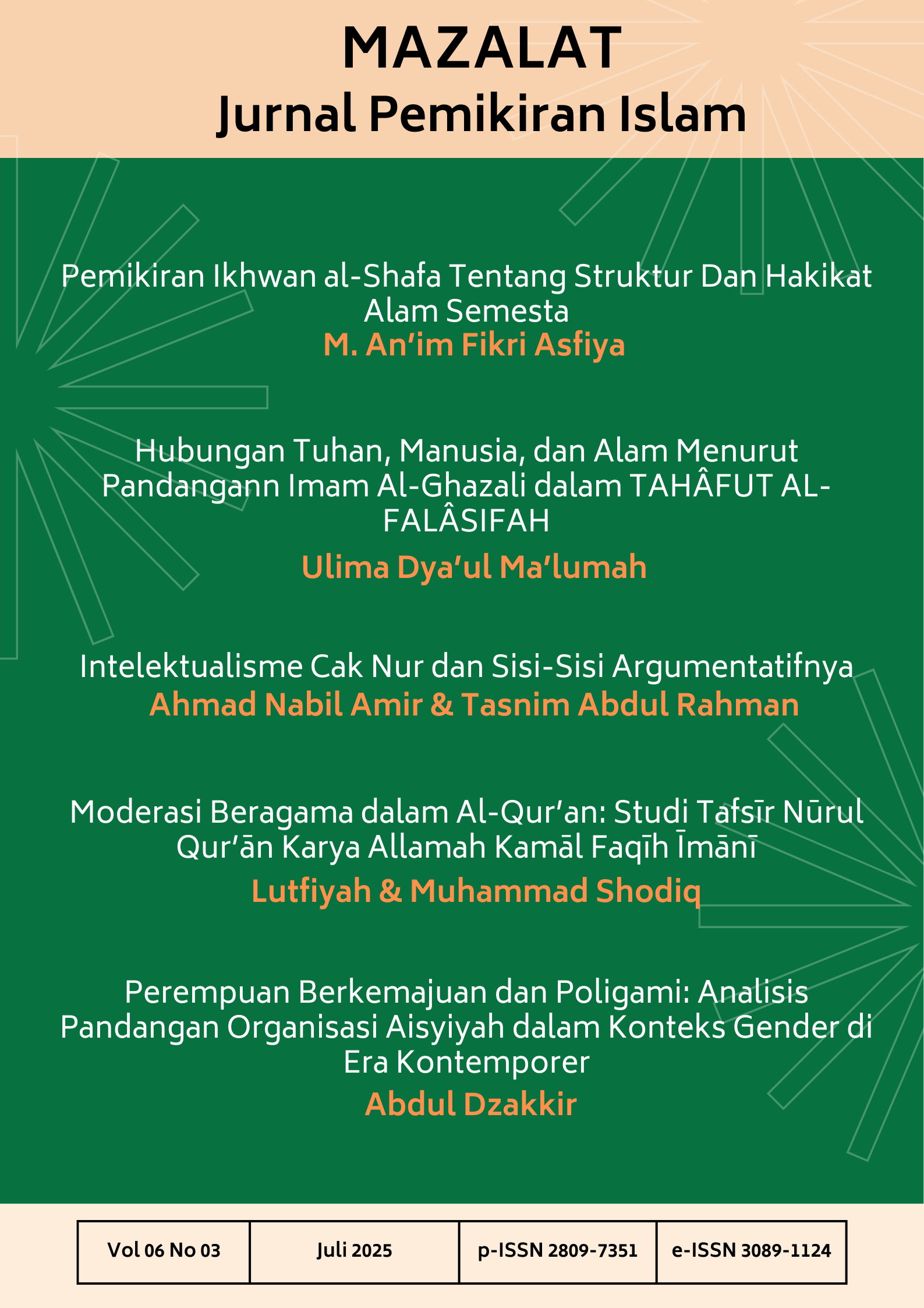 View Vol. 6 No. 3 (2025): Mazalat: Jurnal Pemikiran Islam